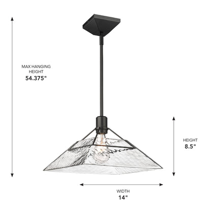 Golden Lighting Kepler 1-light Pendant in Matte Black - - Golden Lighting