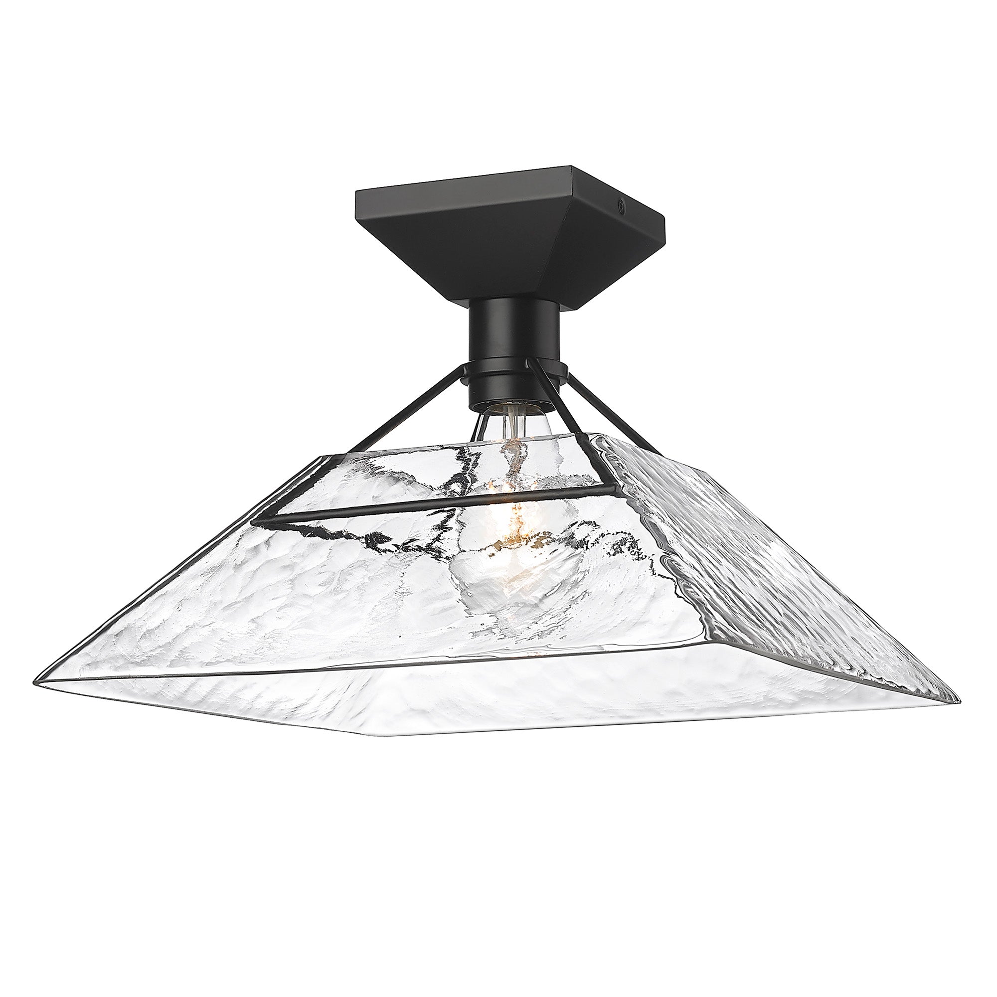 Golden Lighting Kepler 1-light Semi-Flush Mount in Matte Black - - Golden Lighting