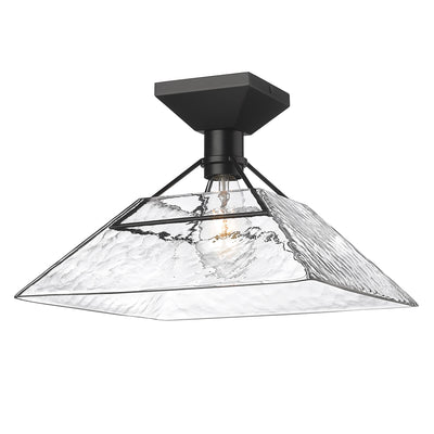 Golden Lighting Kepler 1-light Semi-Flush Mount in Matte Black - - Golden Lighting