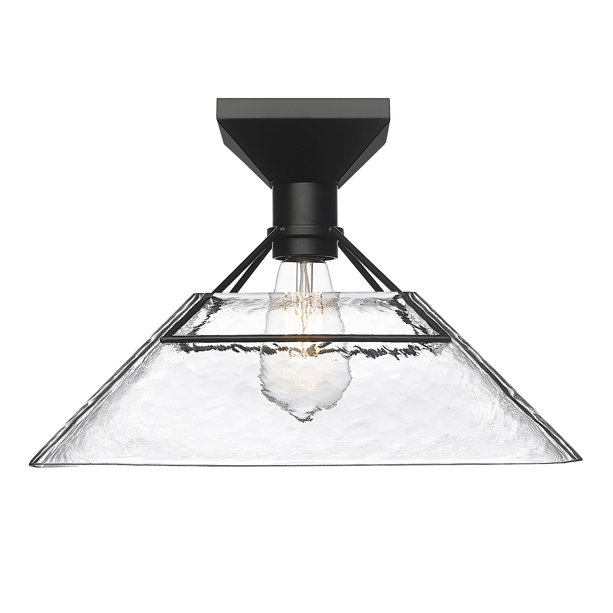 Golden Lighting Kepler 1-light Semi-Flush Mount in Matte Black - - Golden Lighting