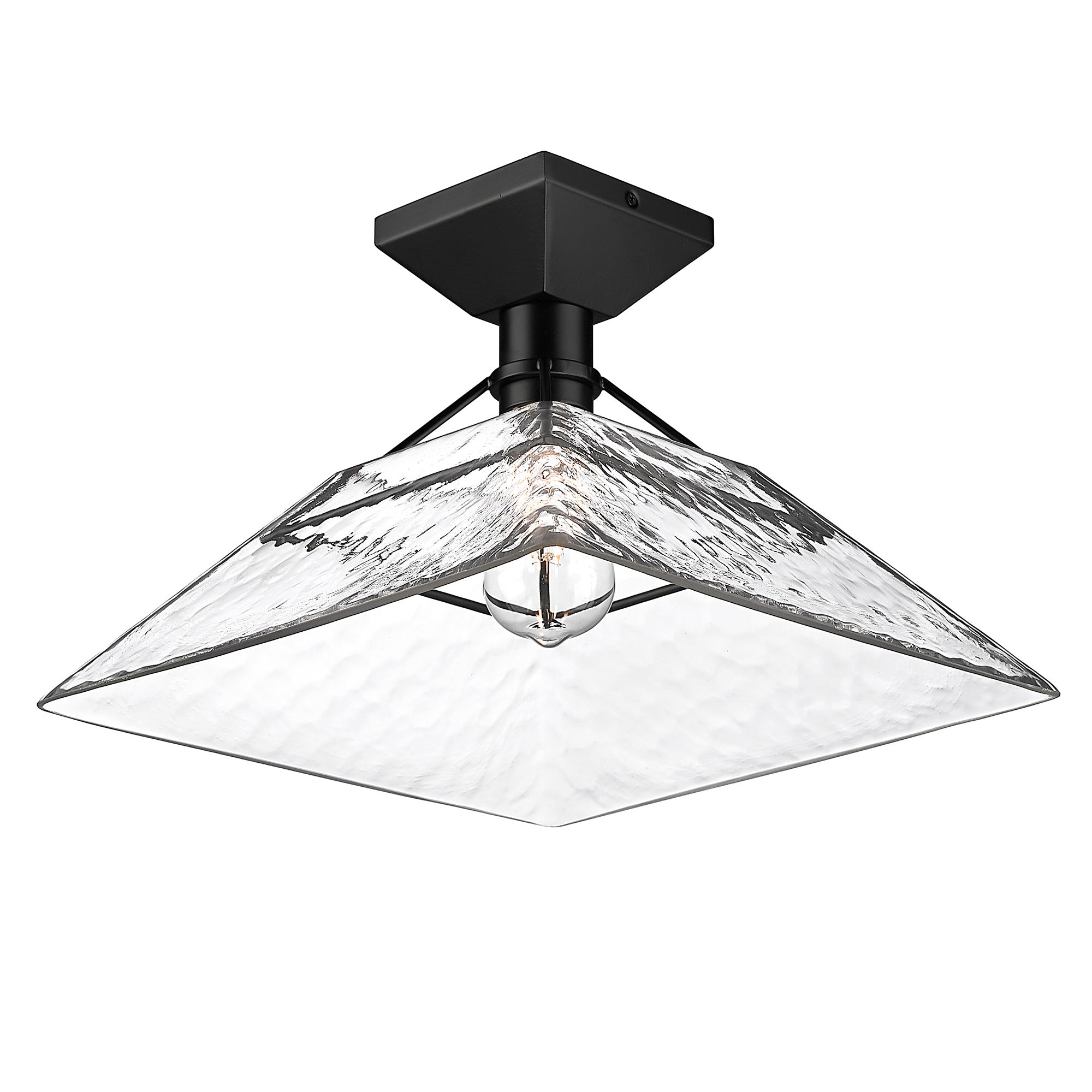 Golden Lighting Kepler 1-light Semi-Flush Mount in Matte Black - - Golden Lighting