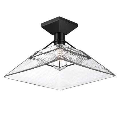 Golden Lighting Kepler 1-light Semi-Flush Mount in Matte Black - - Golden Lighting