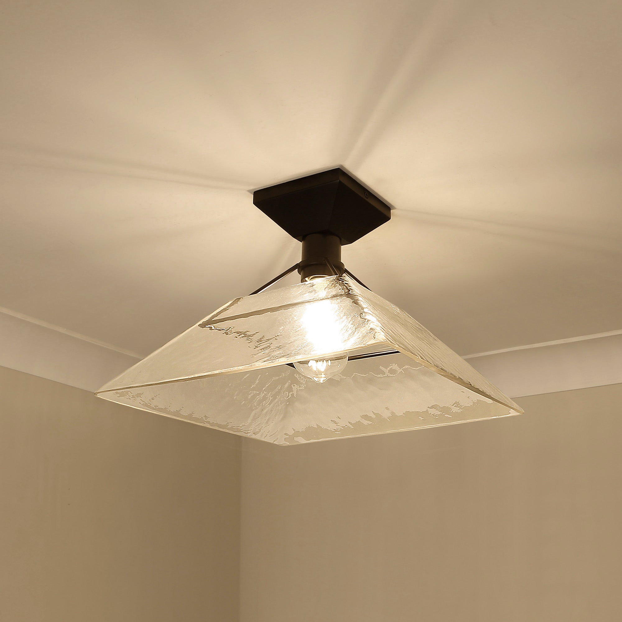Golden Lighting Kepler 1-light Semi-Flush Mount in Matte Black - - Golden Lighting