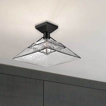 Golden Lighting Kepler 1-light Semi-Flush Mount in Matte Black - - Golden Lighting