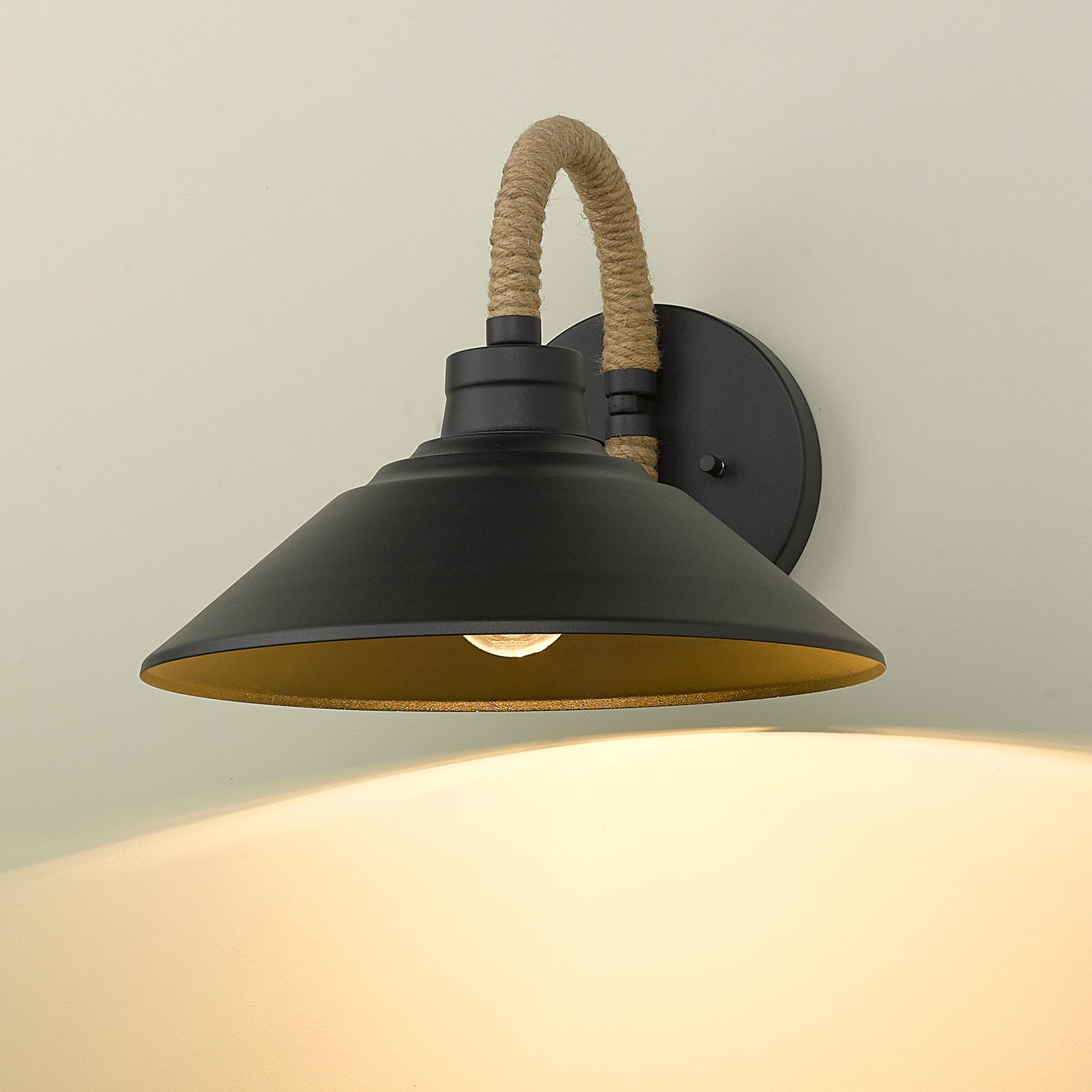 Journey 1-Light Wall Sconce in Natural Black - Default Title - Golden Lighting