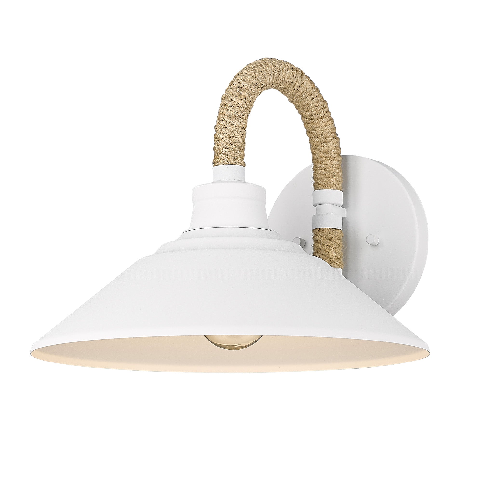 Journey NWT 1 Light Wall Sconce in Natural White with Natural White Shade - - Golden Lighting