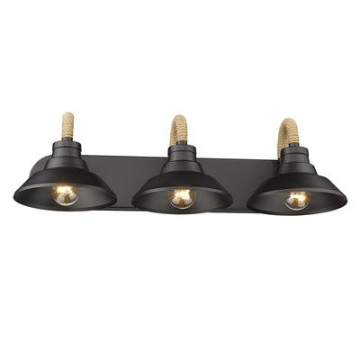 Golden Lighting Journey 3-light Vanity in Natural Black - - Golden Lighting