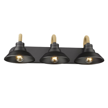 Golden Lighting Journey 3-light Vanity in Natural Black - - Golden Lighting