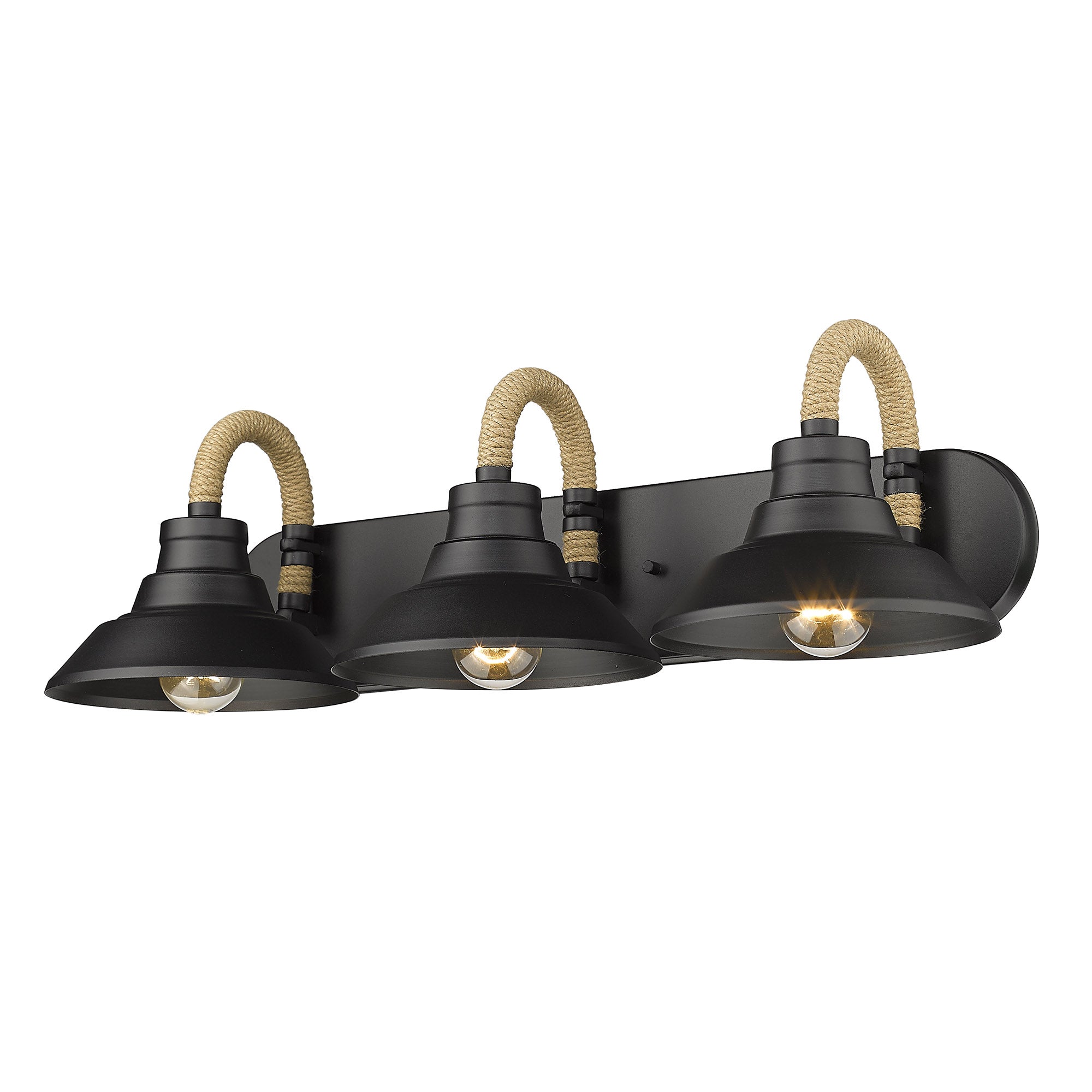 Golden Lighting Journey 3-light Vanity in Natural Black - - Golden Lighting