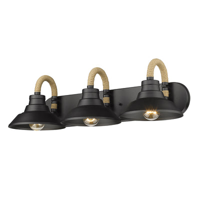 Golden Lighting Journey 3-light Vanity in Natural Black - - Golden Lighting