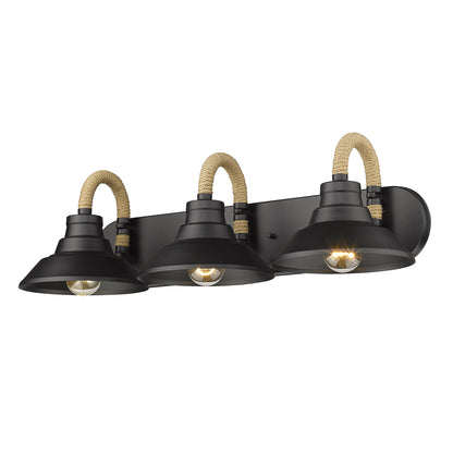 Golden Lighting Journey 3-light Vanity in Natural Black - - Golden Lighting