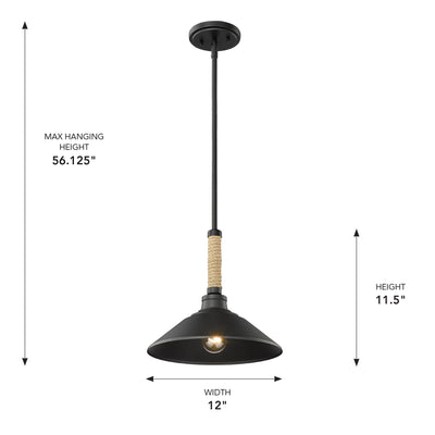 Golden Lighting Journey 1-light Pendant in Natural Black - - Golden Lighting