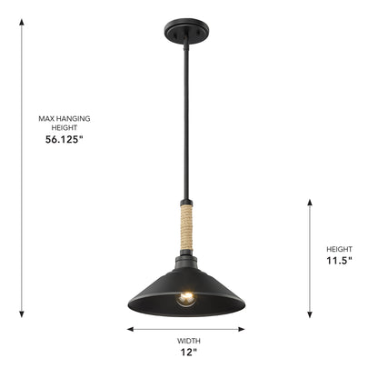 Golden Lighting Journey 1-light Pendant in Natural Black - - Golden Lighting
