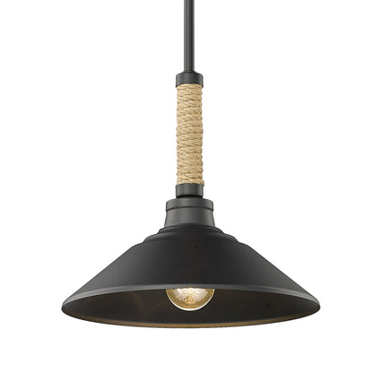 Journey 1 Light Pendant in Natural Black with Natural Black Shade - - Golden Lighting