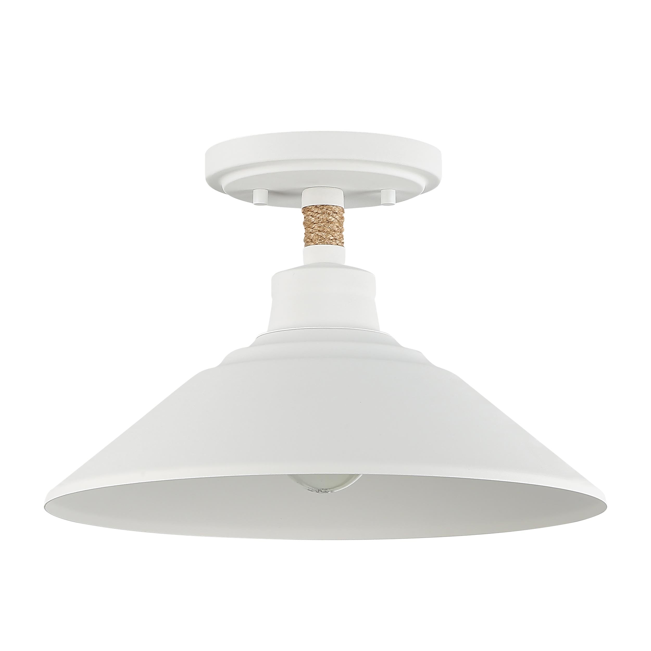 Golden Lighting Journey 1-light Semi-Flush Mount in Natural White - - Golden Lighting