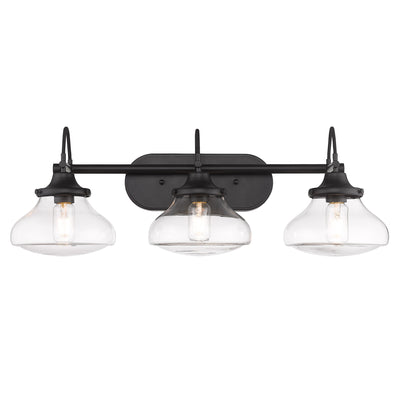 Nash 3-light Vanity in Matte Black - Golden Lighting