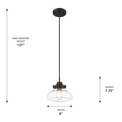 Nash 1-light Pendant in Matte Black