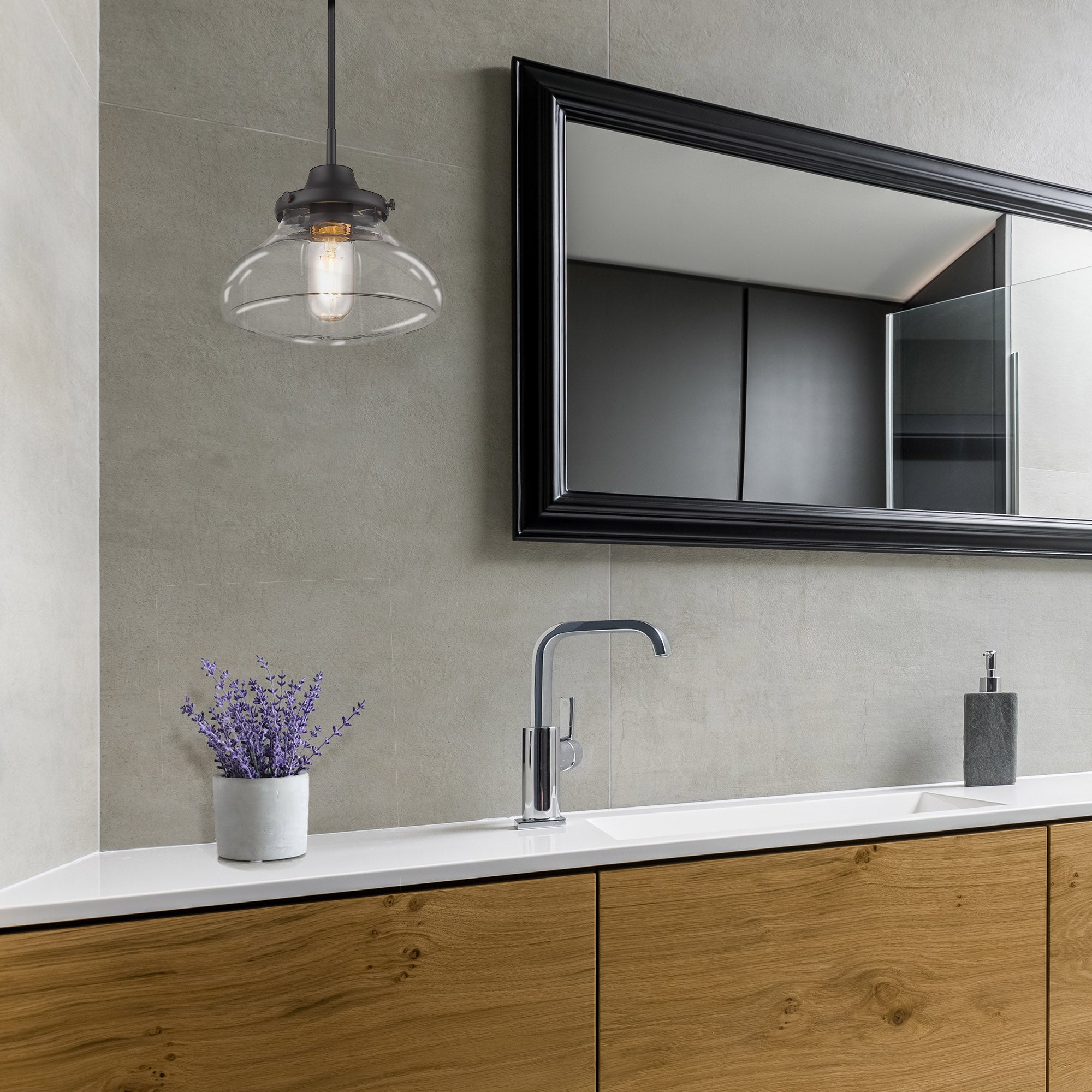 Nash 1-light Pendant in Matte Black