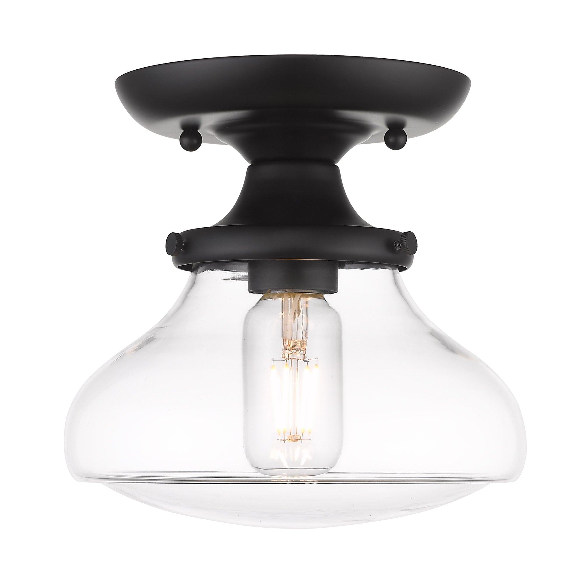 Nash 1-light Semi-Flush Mount in Matte Black
