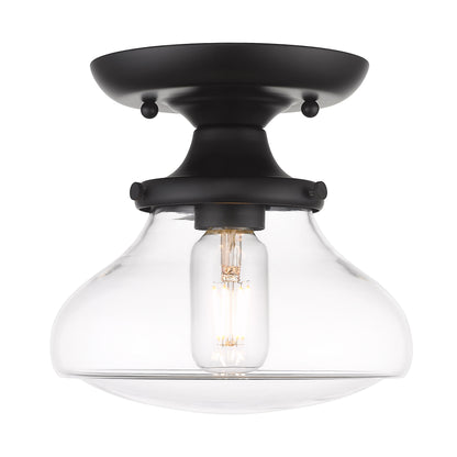Nash 1-light Semi-Flush Mount in Matte Black