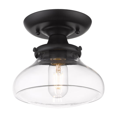 Nash 1-light Semi-Flush Mount in Matte Black - Golden Lighting