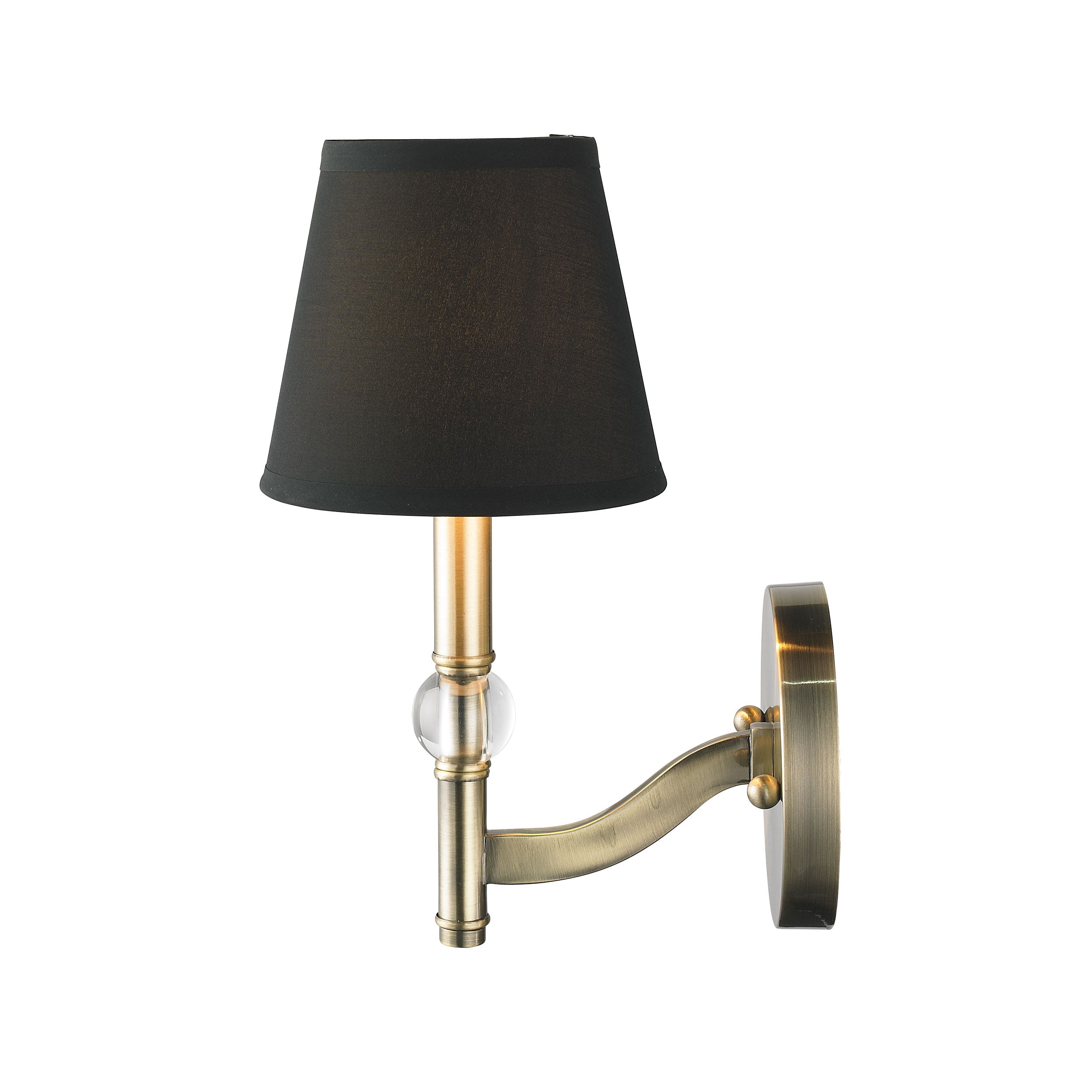 Waverly 1-light Wall Sconce in Aged Brass and Tuxedo shade