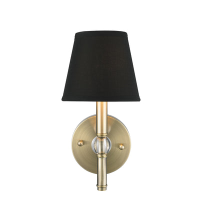 Waverly 1-light Wall Sconce in Aged Brass and Tuxedo shade