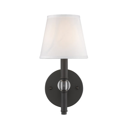 Waverly 1-light Wall Sconce in Rubbed Bronze and Classic White Shades