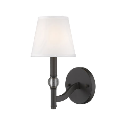 Waverly 1-light Wall Sconce in Rubbed Bronze and Classic White Shades