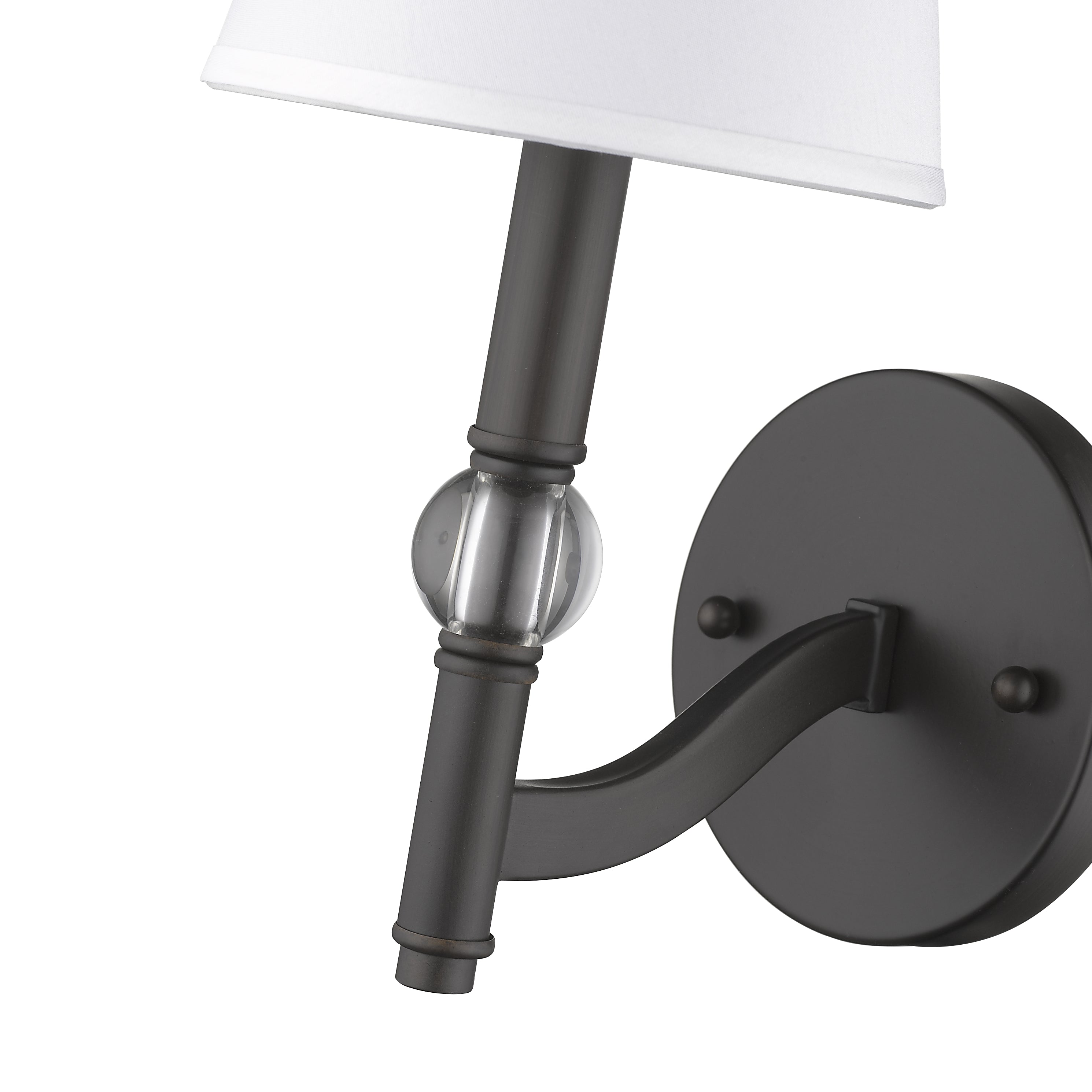 Waverly 1-light Wall Sconce in Rubbed Bronze and Classic White Shades