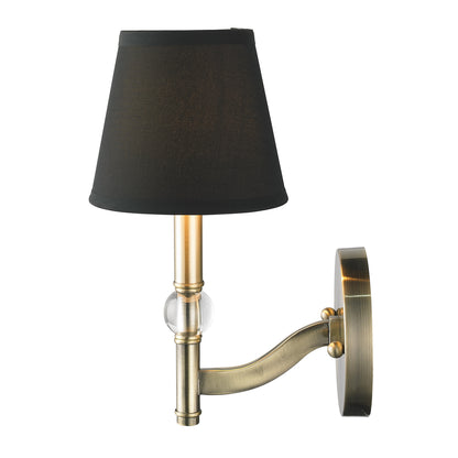 Waverly 1 Light Wall Sconce in Aged Brass with Tuxedo Shade - Aged Brass / Tuxedo / Black - Golden Lighting