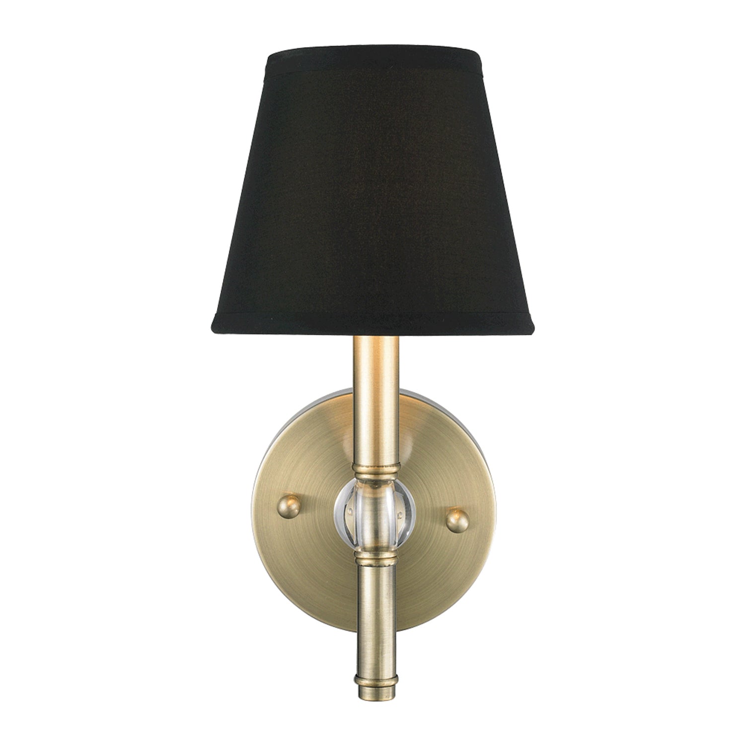 Waverly 1 Light Wall Sconce in Aged Brass with Tuxedo Shade - - Golden Lighting