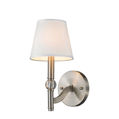 Waverly 1 Light Wall Sconce in Pewter with Classic White Shade - Pewter / Classic White / White - Golden Lighting