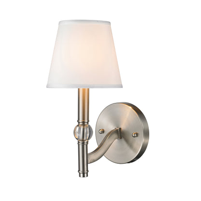 Waverly 1 Light Wall Sconce in Pewter with Classic White Shade - Default Title - Golden Lighting