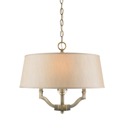 Waverly 3-light Semi-Flush Mount in Aged Brass