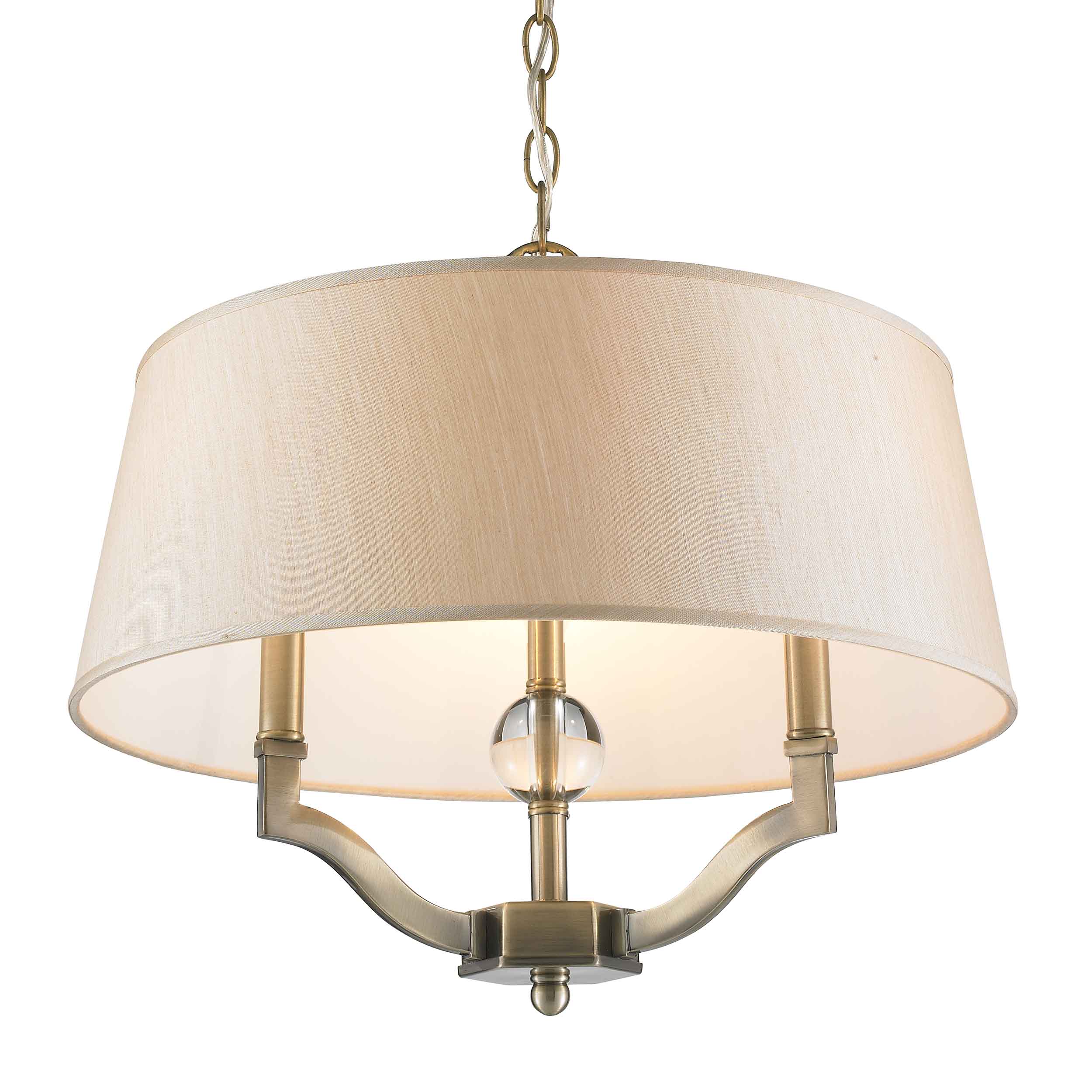 Waverly 3-light Semi-Flush Mount in Aged Brass