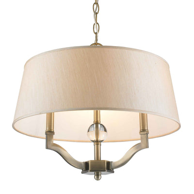Waverly 3-light Semi-Flush Mount in Aged Brass - Golden Lighting