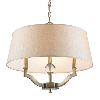 Waverly 3-light Semi-Flush Mount in Aged Brass