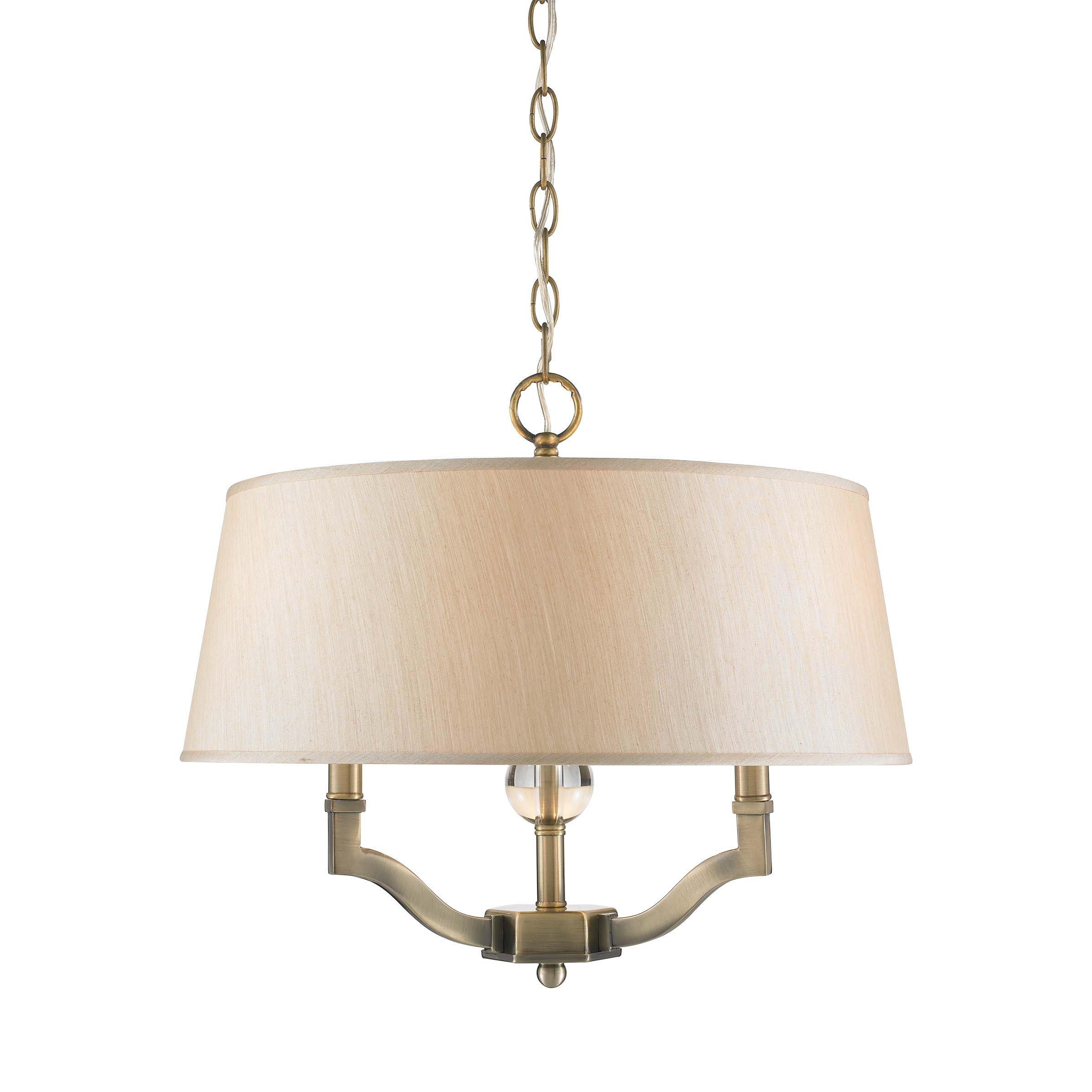 Waverly 3-light Semi-Flush Mount in Aged Brass