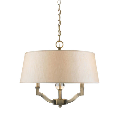 Waverly 3-light Semi-Flush Mount in Aged Brass, alternate view - Golden Lighting