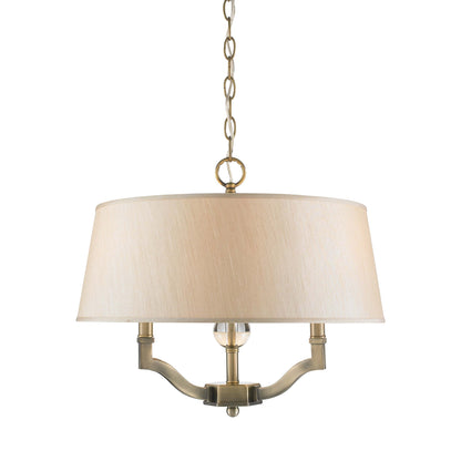 Waverly 3-light Semi-Flush Mount in Aged Brass