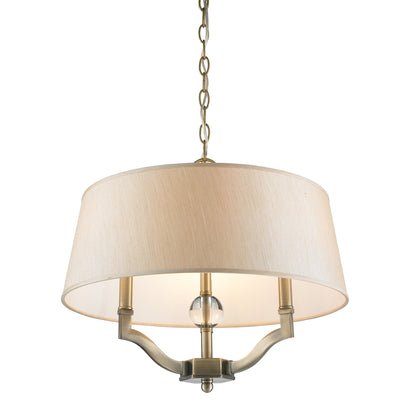 Waverly Semi-Flush (Convertible) in Aged Brass with Silken Parchment Shade - - Golden Lighting