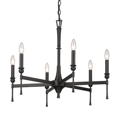 Golden Lighting Landon 6-light Chandelier in Matte Black - - Golden Lighting