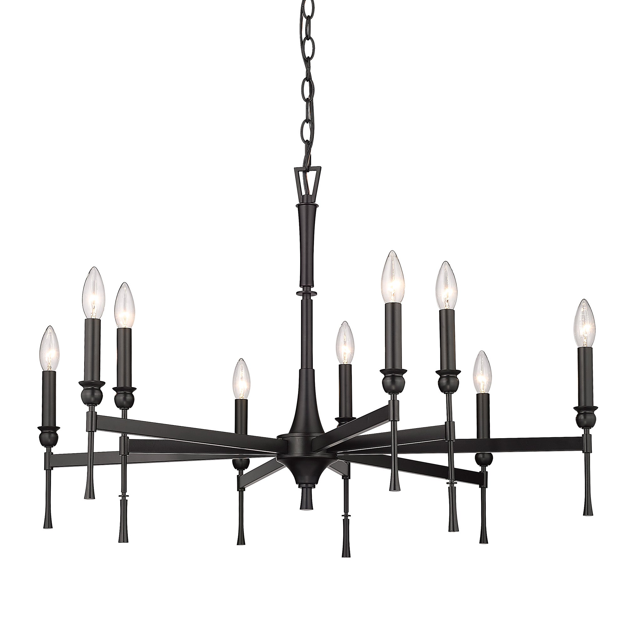 Golden Lighting Landon 9-light Chandelier in Matte Black - - Golden Lighting