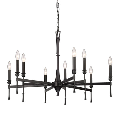 Golden Lighting Landon 9-light Chandelier in Matte Black - - Golden Lighting