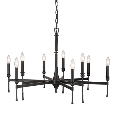 Golden Lighting Landon 9-light Chandelier in Matte Black - - Golden Lighting