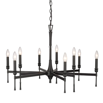 Golden Lighting Landon 9-light Chandelier in Matte Black - - Golden Lighting