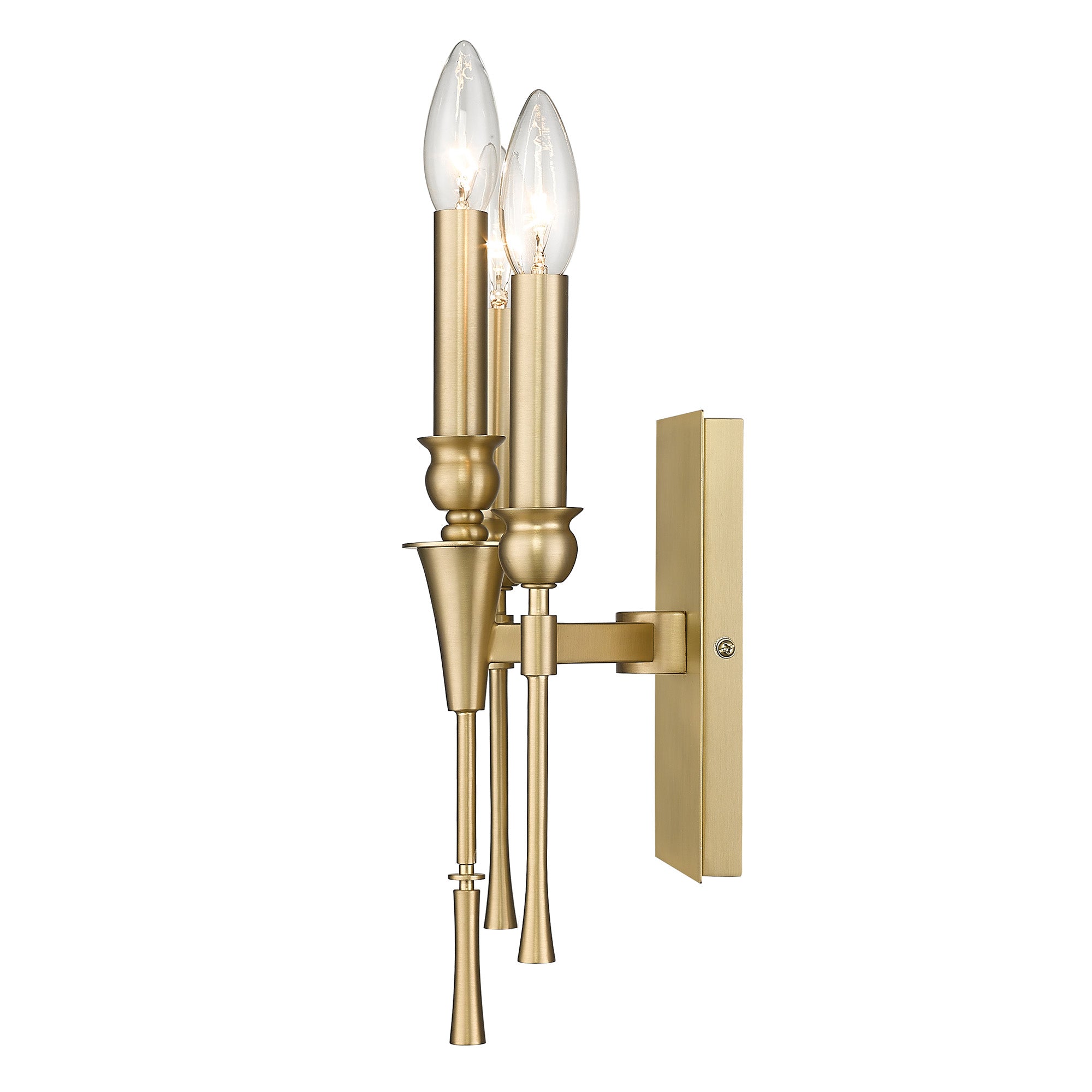 Golden Lighting Landon 3-light Wall Sconce in Brushed Champagne Brass - - Golden Lighting