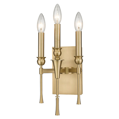Golden Lighting Landon 3-light Wall Sconce in Brushed Champagne Brass - - Golden Lighting