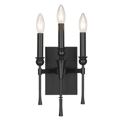 Golden Lighting Landon 3-light Wall Sconce in Matte Black - - Golden Lighting